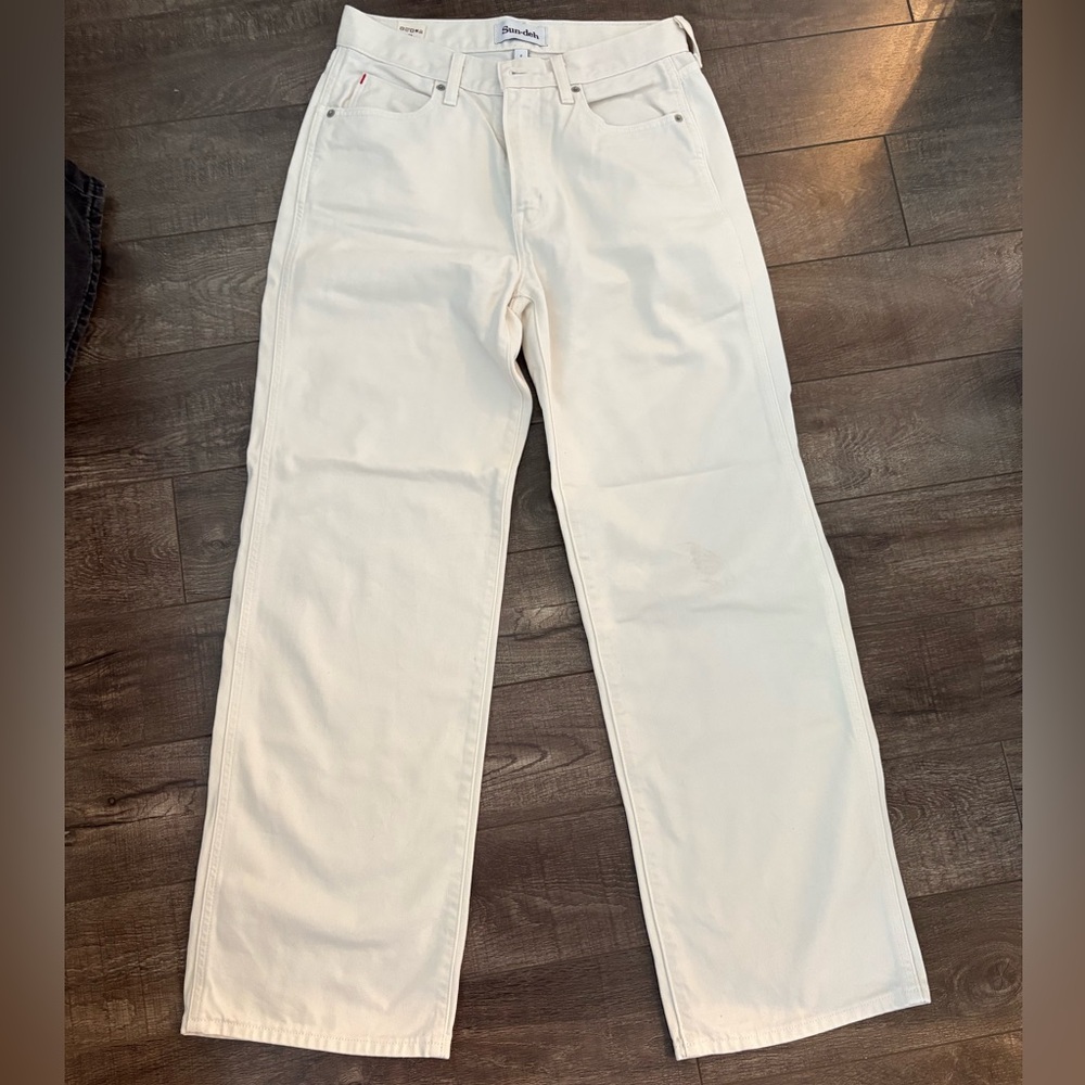 High Rise Cream Jeans
